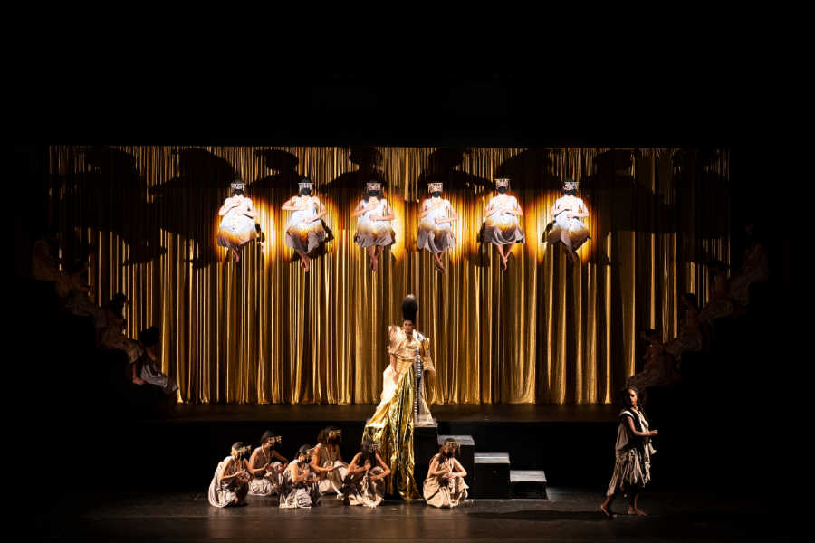 Imagen de la producción de la ópera Aida en el Theatro Municipal de Sao Paulo